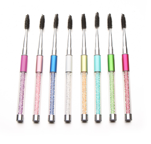 Fashion Reusable Eyelash Brush Mascara Wand Applicator Spooler Pink Diamond Handle  Eyelashes Cosmetic Makeup Tool