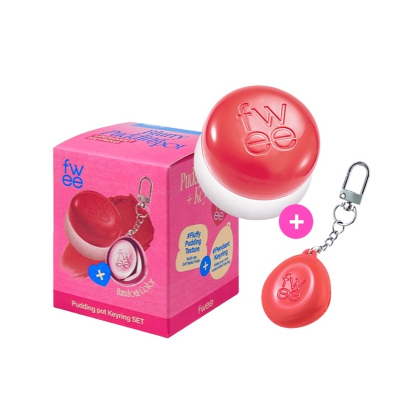 (Gl)(Fwee) Lip&amp;Cheek Blurry Pudding Pot [CR05 Girls] 5g+Pendant Keyring