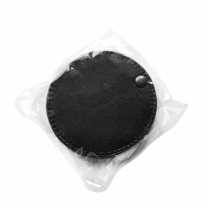 Hand Mini Size Black PU leather Makeup Mirror Wholesale Cosmetic Pocket Mirror