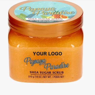 Himalayan Salt Body Scrub Infused with Collagen Shea Butter Body Scrub Exfoliating Papaya Scrub for Face & Body