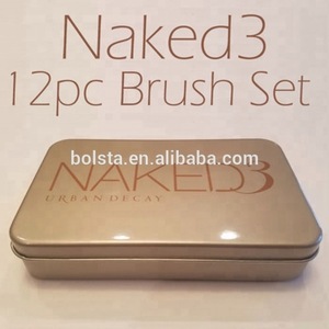 Hot Selling Nake 3 Cosmetic Makeup Brushes Manufacturers With Metal box