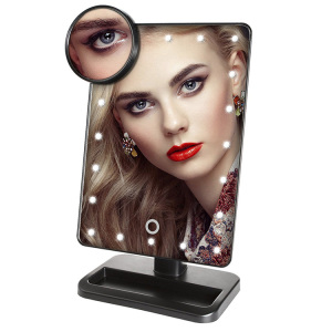 Include AA Batteries Touch Screen 20 LED Lighted Makeup Vanity Mirrors with Removable 10x Magnify