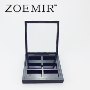 Magnetic opening 6 color eyeshadow palette compact makeup packaging powder case