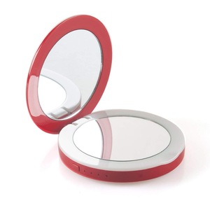 New Arrival magnifying Compact powerbank Mirror Pocket Light up LED Makeup mirror 3000mAh Rechargeable