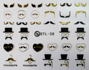new Nail Art 3D Decals Heart Figures Finger Nail Sticker