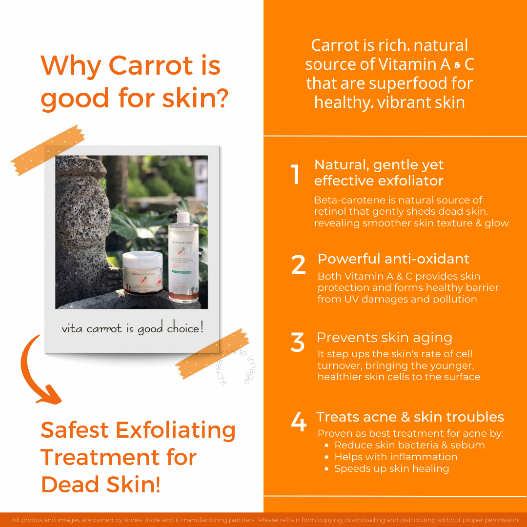 RARASKIN VITA CARROT TREATMENT TONER PAD AND TONER