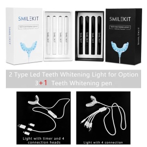 Smilekit Teeth Whitening Gel Pen Blue Lamp,Teeth Whitening Kit
