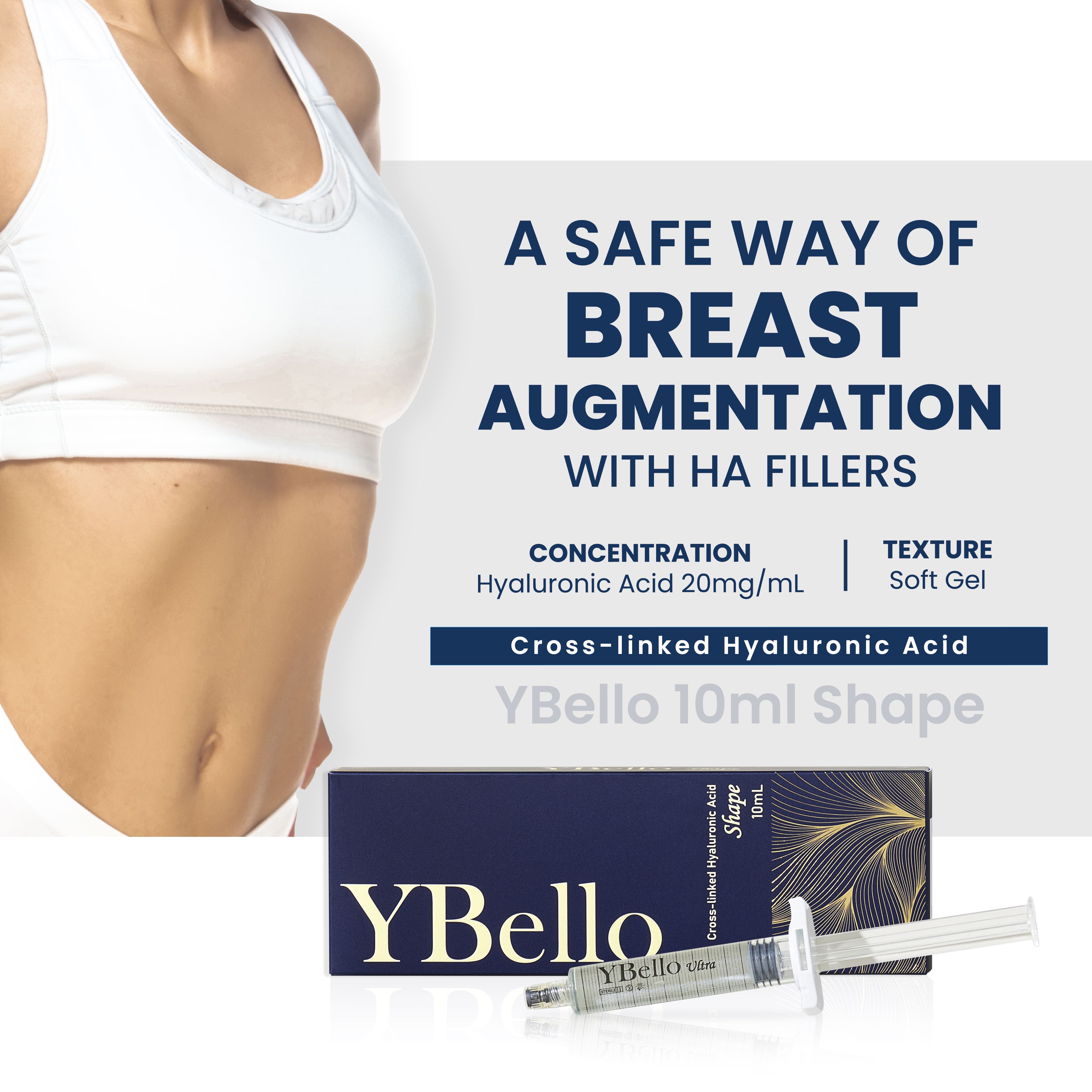 YBello 10 mL Hyaluronic Acid Body Filler for Breast and Buttock Augmentation