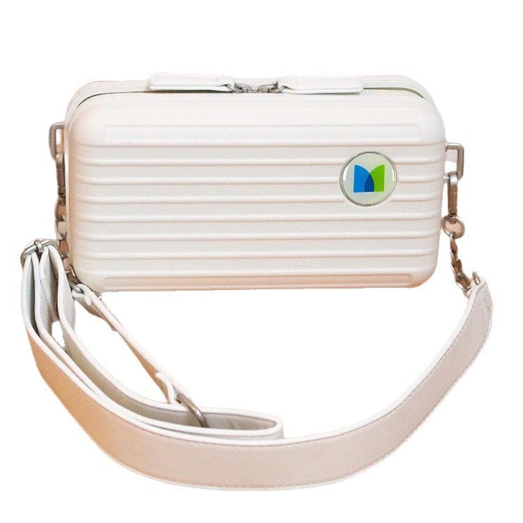 7-Inch Waterproof White PP Hard-shell Suitcase Cosmetic Bag Small Makeup Case For Evening Travel