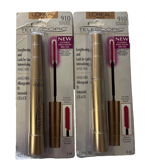 L'Oreal Paris Makeup Telescopic Original Lengthening Mascara, Blackest Black, 0.27 Fl Oz