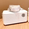 7-Inch Waterproof White PP Hard-shell Suitcase Cosmetic Bag Small Makeup Case For Evening Travel