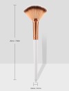 Luxury Fan Makeup Brush with Soft Synthetic Bristles – Rose Gold Ferrule Highlighter & Contour Brush