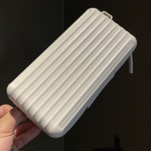 7-Inch Waterproof White PP Hard-shell Suitcase Cosmetic Bag Small Makeup Case For Evening Travel