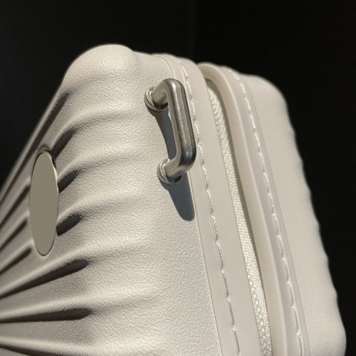 7-Inch Waterproof White PP Hard-shell Suitcase Cosmetic Bag Small Makeup Case For Evening Travel