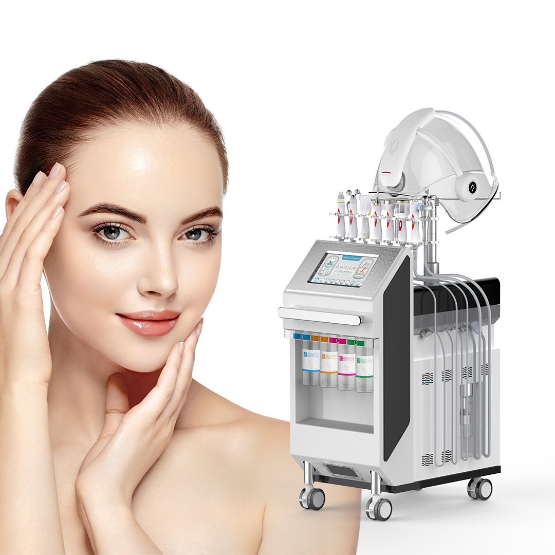 Convenient Multifunctional Hydra facial machine 9 water light needles water light LED hydrating handle