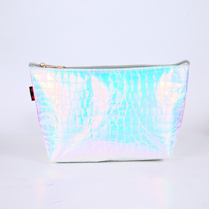 2018 China Factory fashion Holo PU Cosmetic Bag Makeup