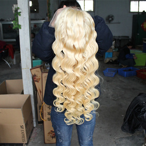 24inch Brazilian Virgin Hair body wave 613# blonde full lace wig