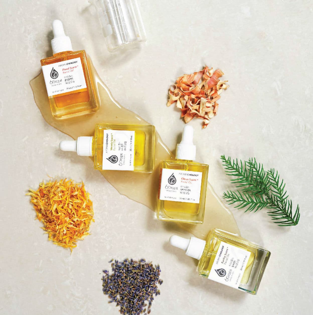 6Drops Aromachology Face Oil Collection in 30ml Bottles