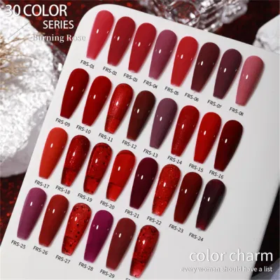 AS Private Label Varnish Valentine Day Rose Red Gel Nail Polish Set OEM Custom Logo Nails Art Colors Gel Varnish Nail Lacquer Soak off Gel Polish for Wholesale