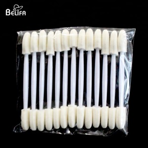 Belifa professional disposable dual sided oval tipped eyeshadow sponge brush makeup applicator