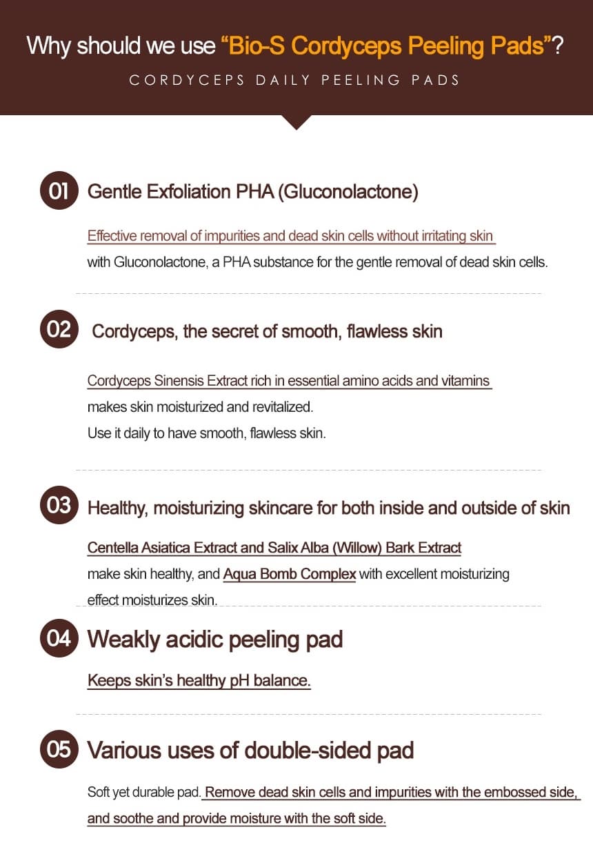 BIO-S CORDYCEPS DAILY PEELING PADS