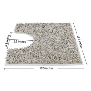 Chenille super absorbent anti slip bath mat set