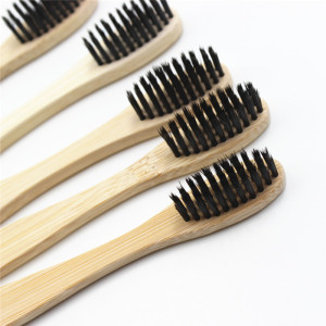 China Factory Black Natural Active Bamboo Charcoal Health Bamboo Toothbrush with Charcoal Bristles