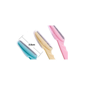 Colorful durable Plastic Handle makeup tool 3PCS set eyebrow razor