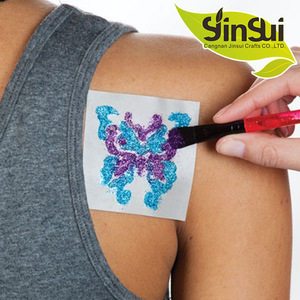 Factory customized body flash glitter temporary tattoo stencil