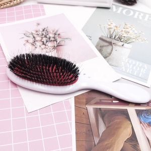 Factory hot sale boar bristle hair brush plastic handle custom logo hair brush