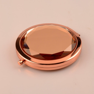 Fashionable custom logo makeup mirrors rose gold cosmetic mirrors jewel pocket mirror