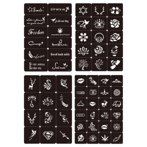 glitter and airbrush and henna tattoo stencil booklet A4 size using for DIY BODY ART
