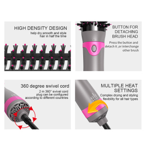 Interchangeable Hair Brush Dryer Hot Air Brush Salon Equipment