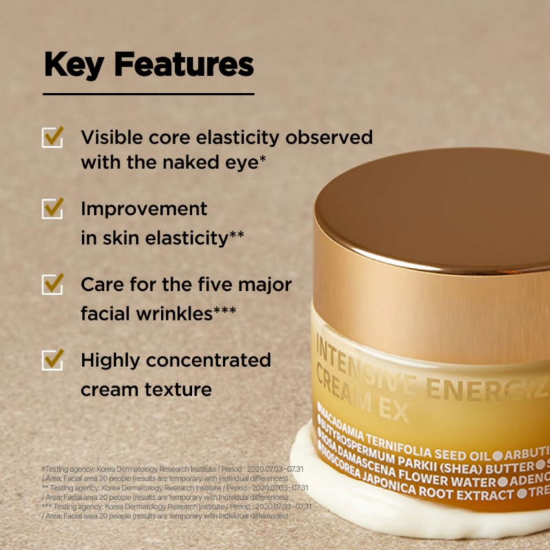 ISOI Intensive Energizing Cream EX Deep Moisturizing Formula for Skin Elasticity Firmness