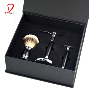 Luxury customized shave kit men shaving brush gifts set professional shaving brush kit