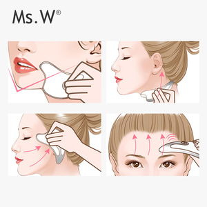 Mini Multi-purpose Ms.W Face Skin Care Gua Sha Tool Heat High Frequency Vibration Mini Galvanic Electric Facial Massage Machine