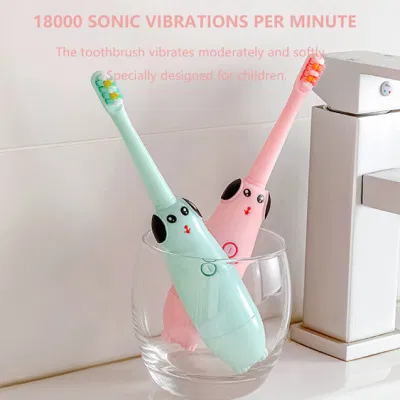 OEM Battery Powered Waterproof Sonic Cute Dog Kids Electric Toothbrush