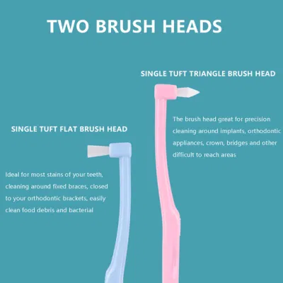 OEM Soft Single Tuft Brace End-Tuft Tapered Dental Orthodontic Toothbrush