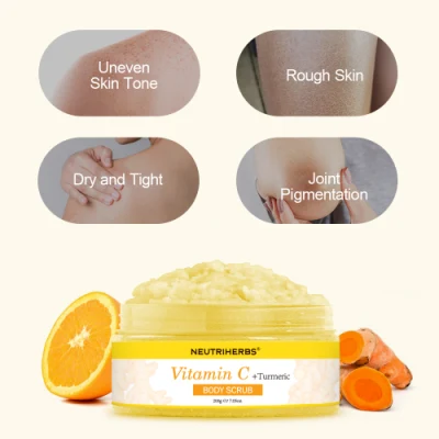 Private Label Skincare Acne-Prone Removal Chicken Skin Vitamin C Turmeric Body Scrub