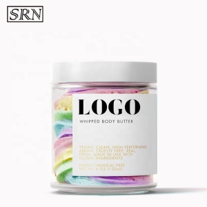 Shea Butter Colorful Rainbow Whipped Body Butter Whitening Exfoliating Cream Body Scrub