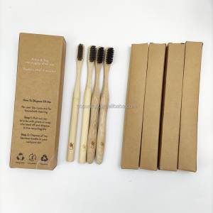 Sopurrrdy Eco-Friendly Bamboo Biodegradable Adult Toothbrush With Soft Charcoal Bristles Vegan Product BPA Free Zero Waste