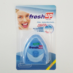 Triangle shape dental floss 50m silk dental floss mint waxed flavor