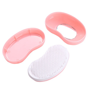 Wholesale custom hair accessories magic massage plastic hair comb with mirror