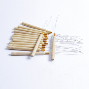 Wholesale Hair Extension Tools Wooden Needle Micro Beads Loop Threader