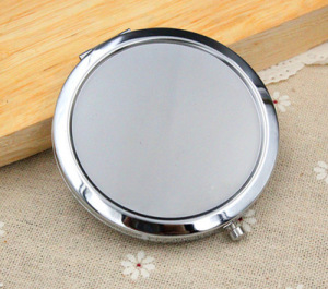 Wholesale round metal rose gold silver makeup double-sided mini pocket mirror customized logo