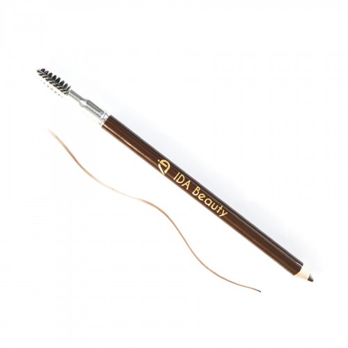 IDA Beauty Double-Sided Wooden Eyebrow Pencil - Waterproof Eyebrow Pencils for Women, Smudge-Proof, 24-Hour Wear | Vitamin-Enriched, Vegan, Halal, Cruelty-Free (1.3g)