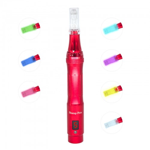 7 colors LED light Wireless Anti Back Flow Derma pen with LED screen - DermaRollingSystem.com