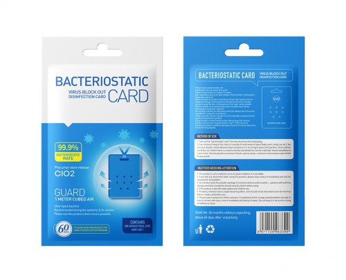 Hot Selling Air Bacteriostatic Card / Disinfection Sterilization Lanyard Protection Card