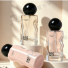 30ml Wavy Curved Glass Perfume Bottle with Black Round Ball Cap, Luxury Empty Fragrance Spray Bottle for Eau de Parfum