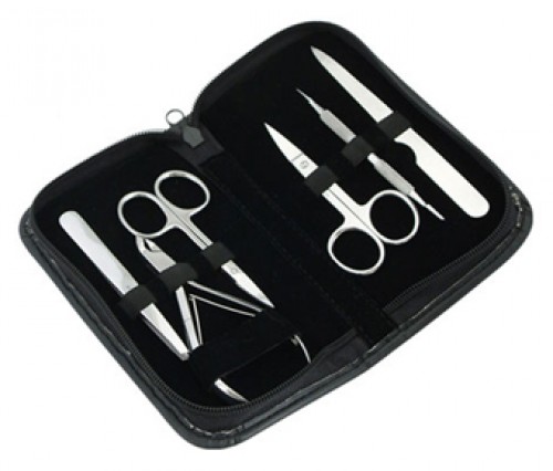 6-Piece Stainless Steel Manicure Set with Leather Pouch – Professional Nail Care Kit